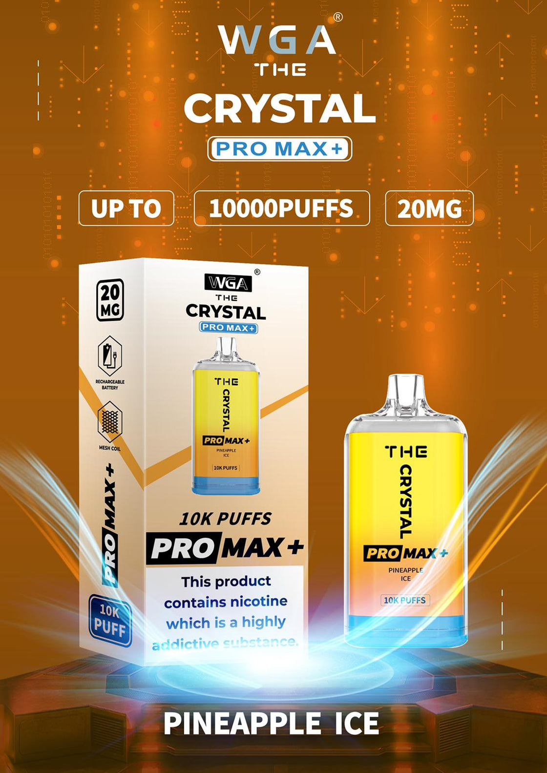 The Crystal Pro Max + 10000  Zero Nicotine Box Of 10