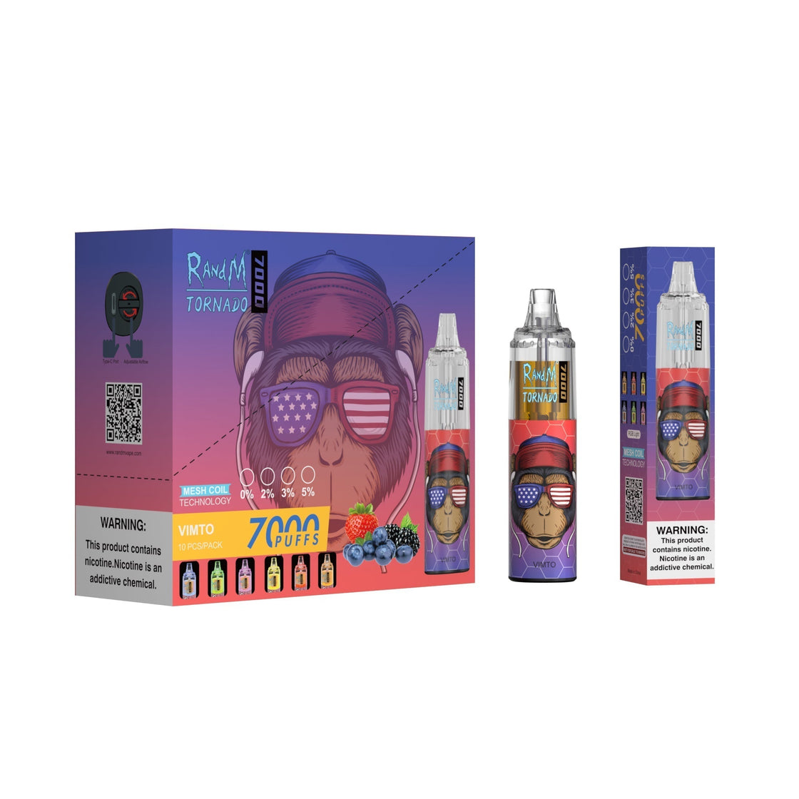 RAndM Tornado 7000 Puffs Disposable Vape (Box of 10)