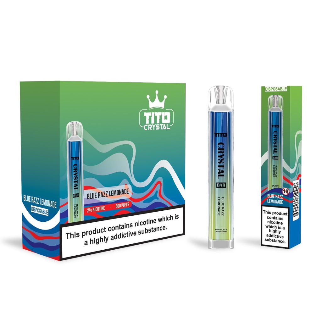 Tito Crystal Bar Vape Pen 600 Puffs Disposable Vape (Pack of 10)