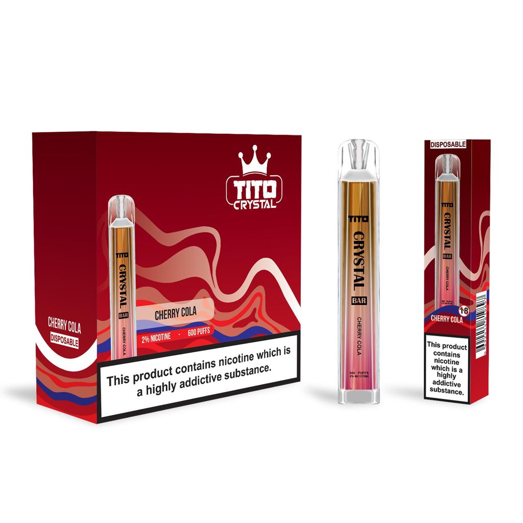 Tito Crystal Bar Vape Pen 600 Puffs Disposable Vape (Pack of 10)