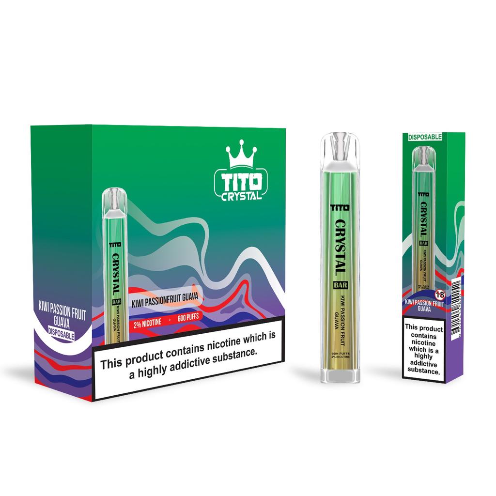 Tito Crystal Bar Vape Pen 600 Puffs Disposable Vape (Pack of 10)