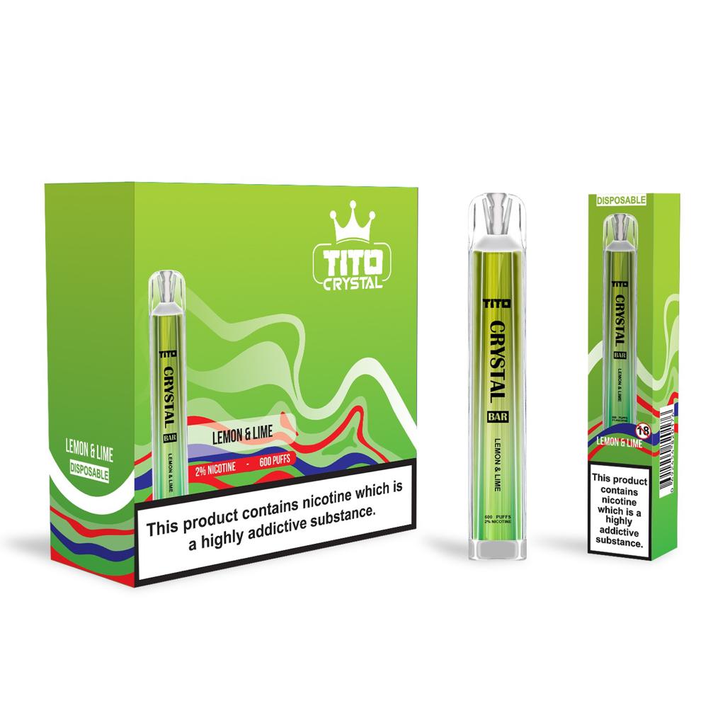 Tito Crystal Bar Vape Pen 600 Puffs Disposable Vape (Pack of 10)