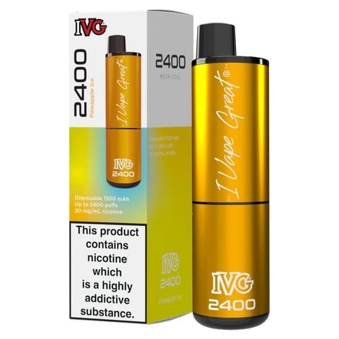 IVG WHOLESALE Pineapple Ice IVG 2400 Disposable Vape Pod Puff Bar Device Box of 5